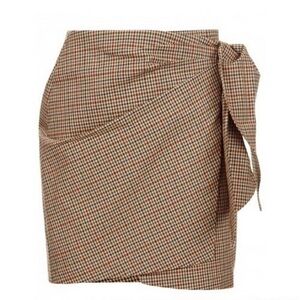 Isabel Marant Etoile Nikon gingham plaid wrap mini skirt, size 36 Small
